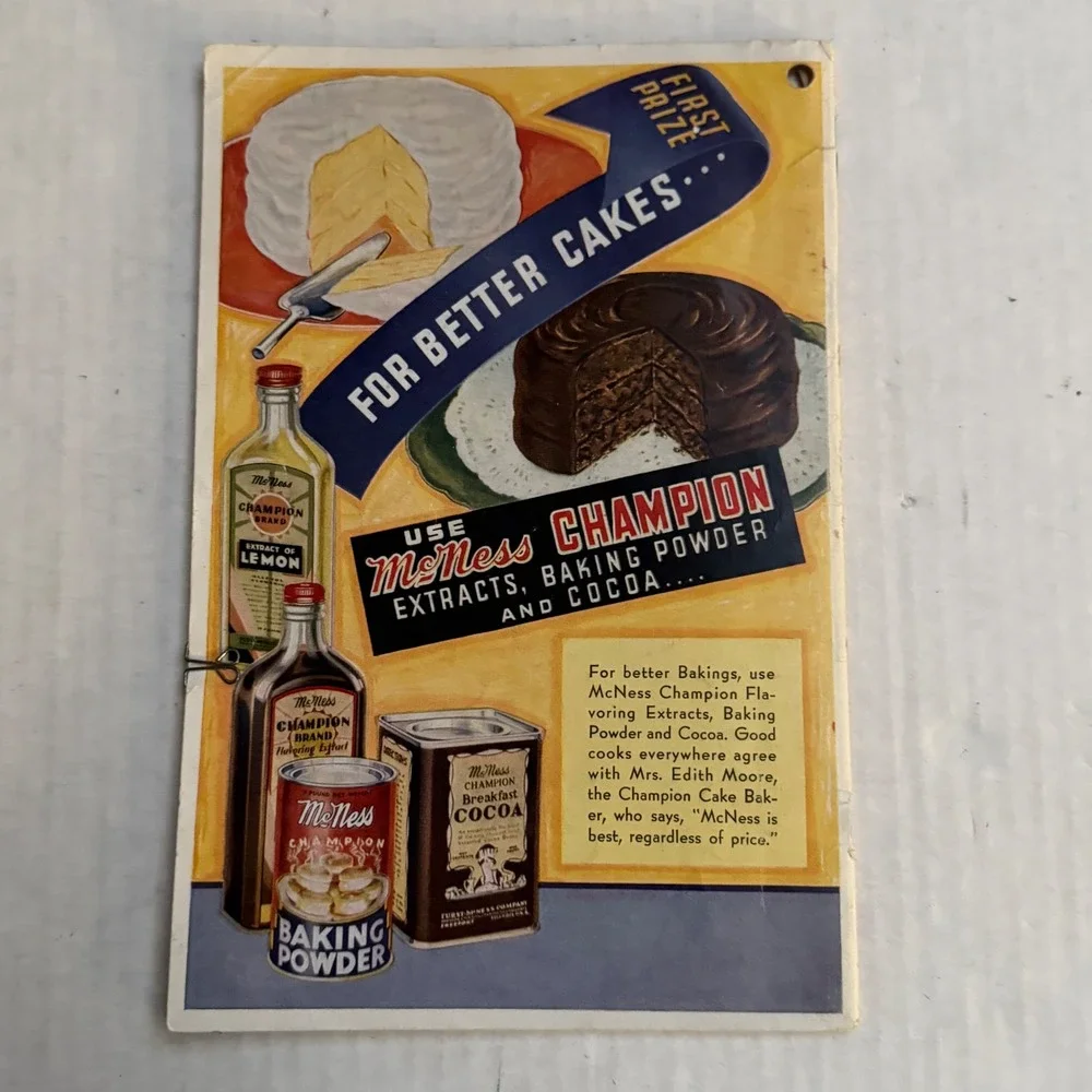 Vintage McNess Cook Book Furst-McNess Company Foreign and American Recipes 64pg